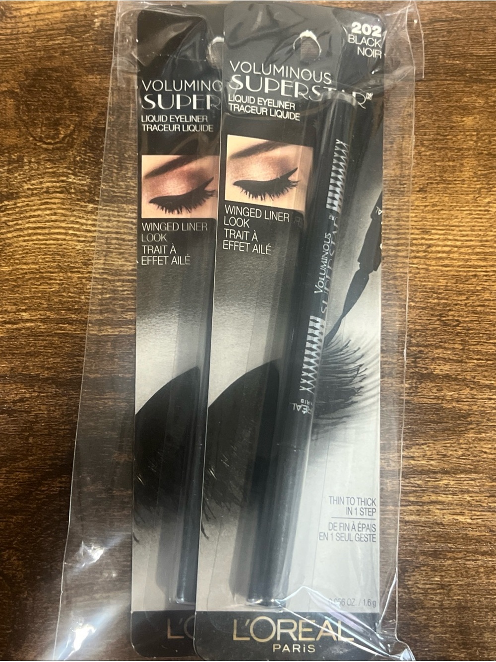 2 L’Oréal Voluminous Superstar Liquid Eyeliner 202 Black Noir Sealed New